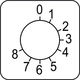 1 pcs : KZ18032 - LEGEND FOR CAM SWITCH 0 TO 8 - 4