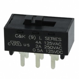 1 pcs : L202121MS02Q - SWITCH SLIDE DPDT 4A 125V
