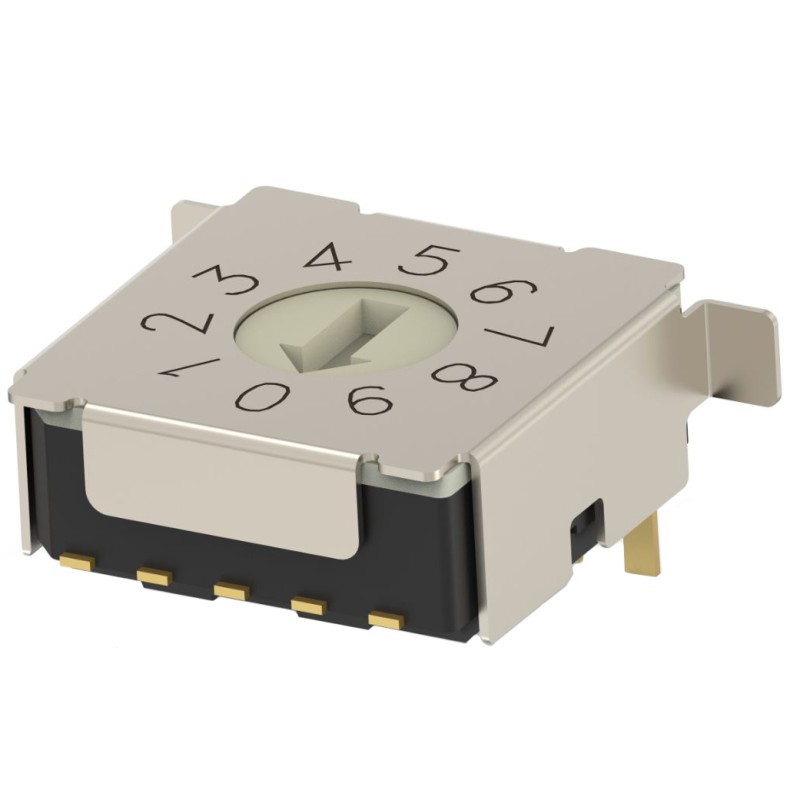 1 pcs : MRSSH4DC10SMGWTR - SW ROTARY DIP BCD COMP 0.4VA 20V