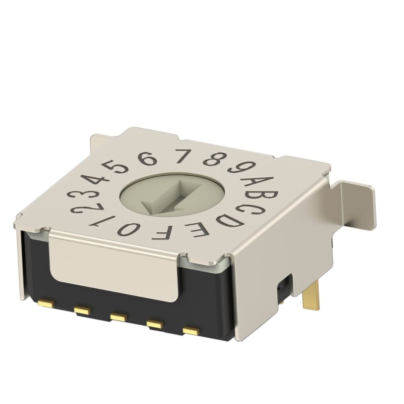 1 pcs : MRSSH4DC16SMGWT - SW ROTARY DIP HEX COMP 0.4VA 20V