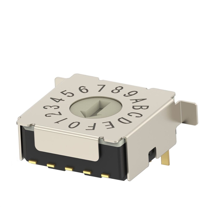 1 pcs : MRSSH4DC16SMGWTR - SW ROTARY DIP HEX COMP 0.4VA 20V