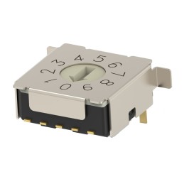 1 pcs : MRSSH4DG10SMGWTR - SW ROTARY DIP GRY CODE 0.4VA 20V