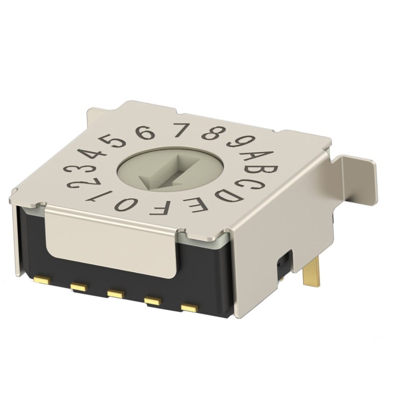 1 pcs : MRSSH4DG16SMGWT - SW ROTARY DIP GRY CODE 0.4VA 20V