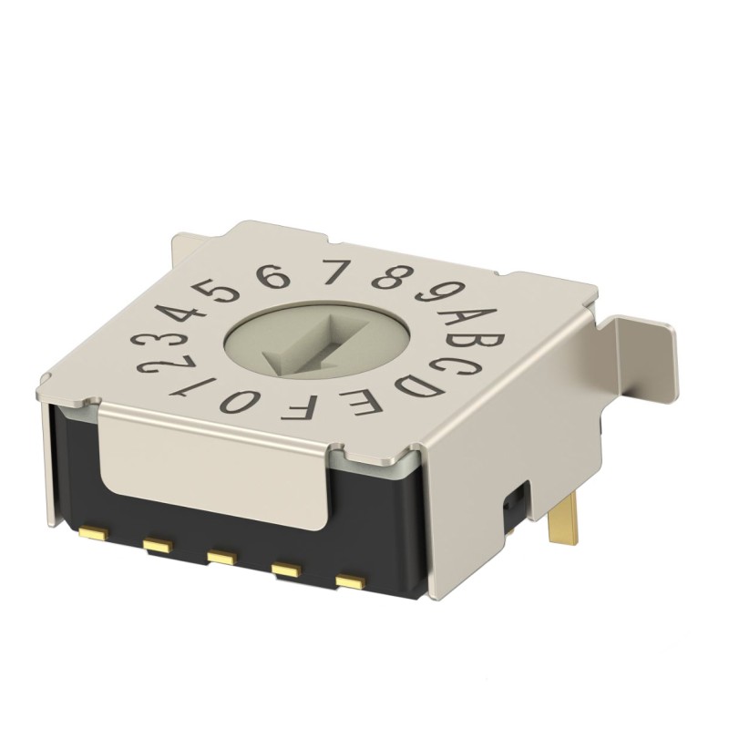 1 pcs : MRSSH4DR16SMGWTR - SWITCH ROTARY DIP HEX 0.4VA 20V