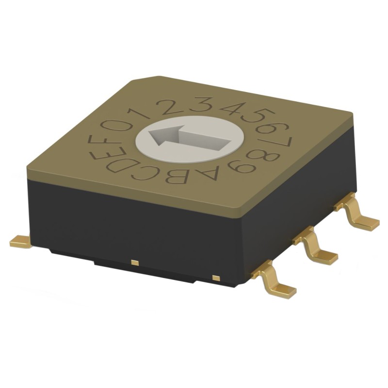 1 pcs : MRSSV0DC16SMGWTR - SW ROTARY DIP HEX COMP 0.4VA 20V