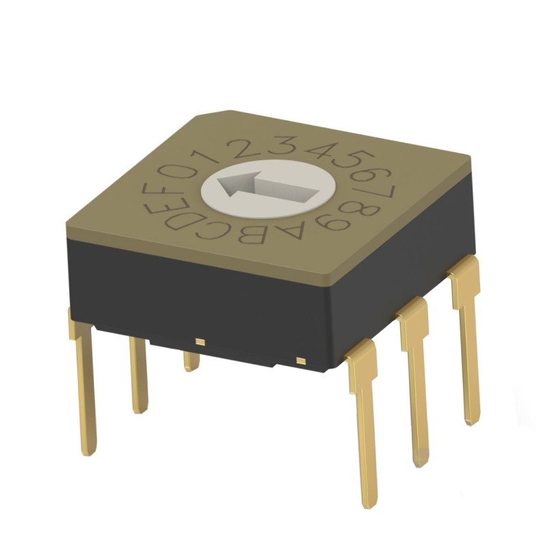 1 pcs : MRSSV0DC16THT - SW ROTARY DIP HEX COMP 0.4VA 20V