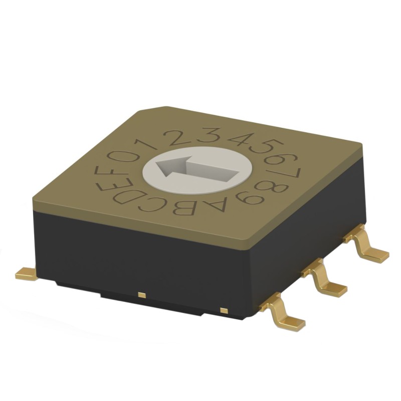 1 pcs : MRSSV0DG16SMGWT - SW ROTARY DIP GRY CODE 0.4VA 20V