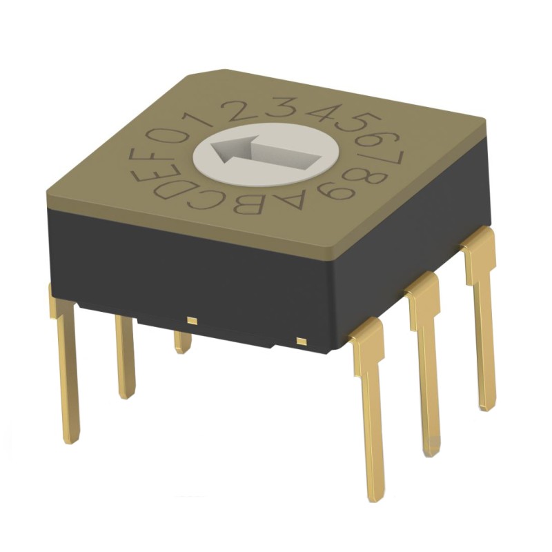 1 pcs : MRSSV0DG16THT - SW ROTARY DIP GRY CODE 0.4VA 20V