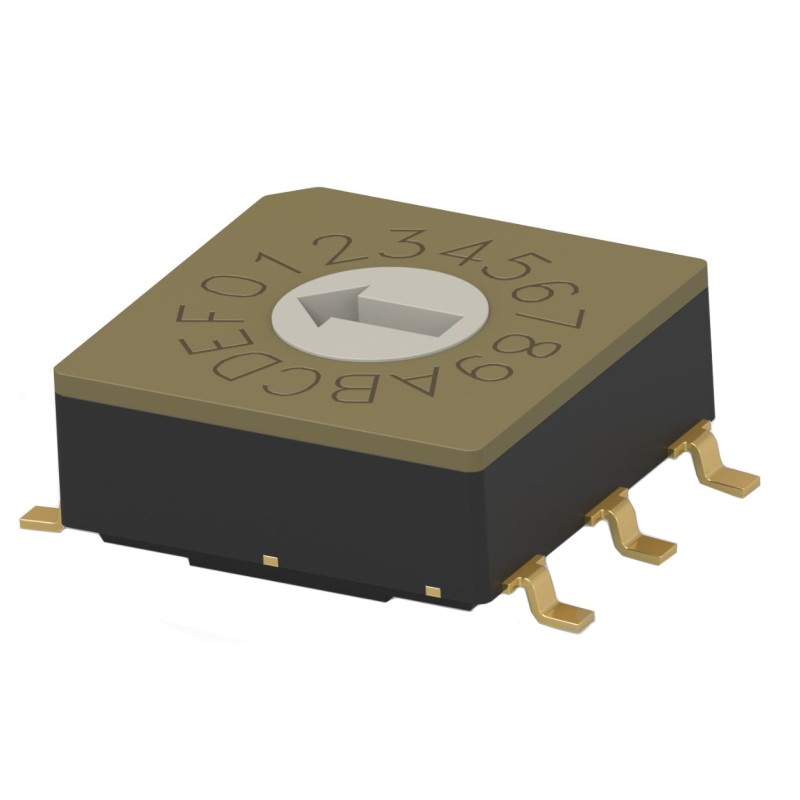 1 pcs : MRSSV0DR16SMGWT - SWITCH ROTARY DIP HEX 0.4VA 20V