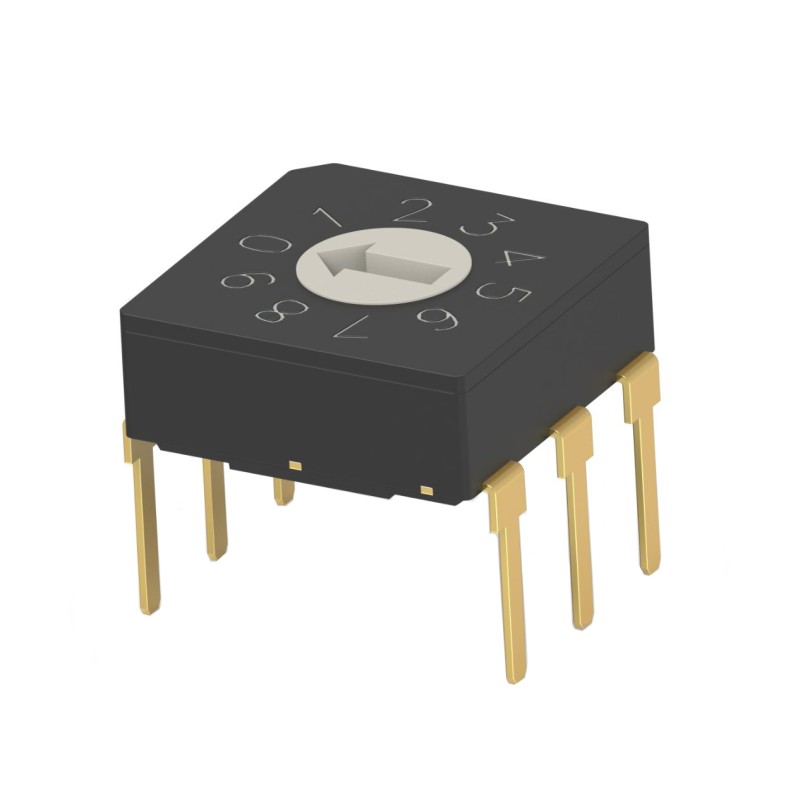 1 pcs : MRSSV1DG10THT - SW ROTARY DIP GRY CODE 0.4VA 20V