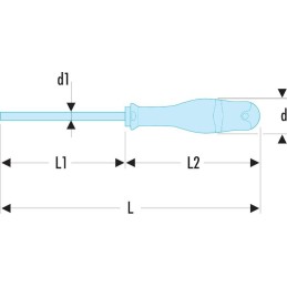1 pcs - Facom Torx PLUS Screwdriver, IP8 Tip, 50 mm Blade, 153 mm Overall