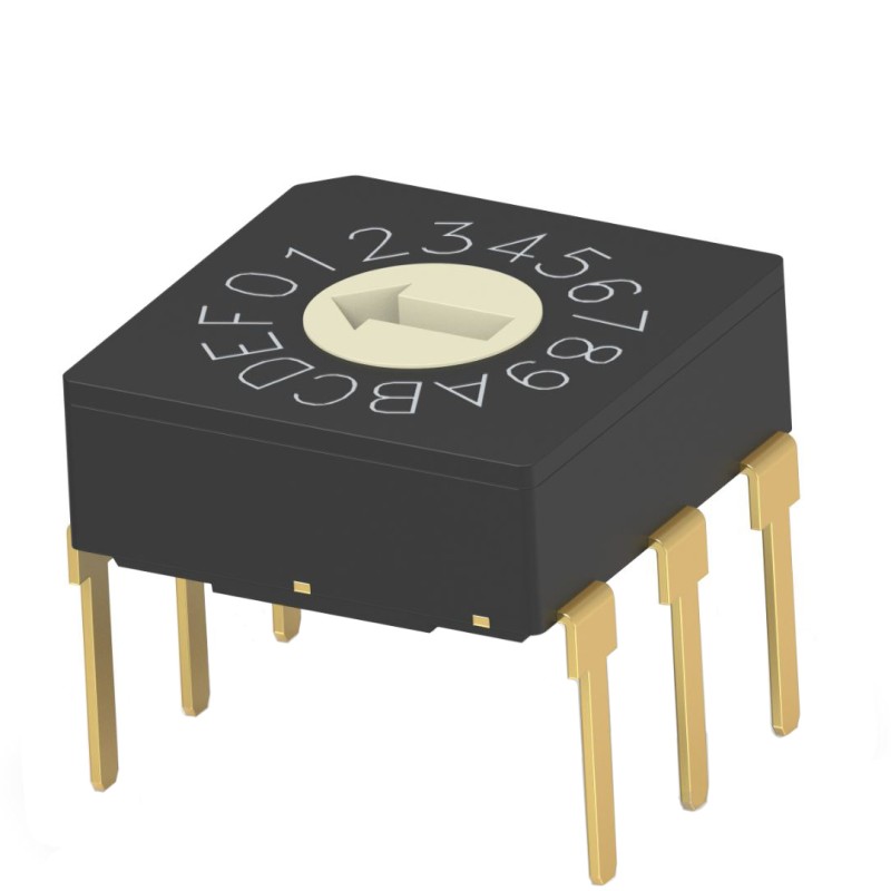 1 pcs : MRSSV1DR16THT - SWITCH ROTARY DIP HEX 0.4VA 20V