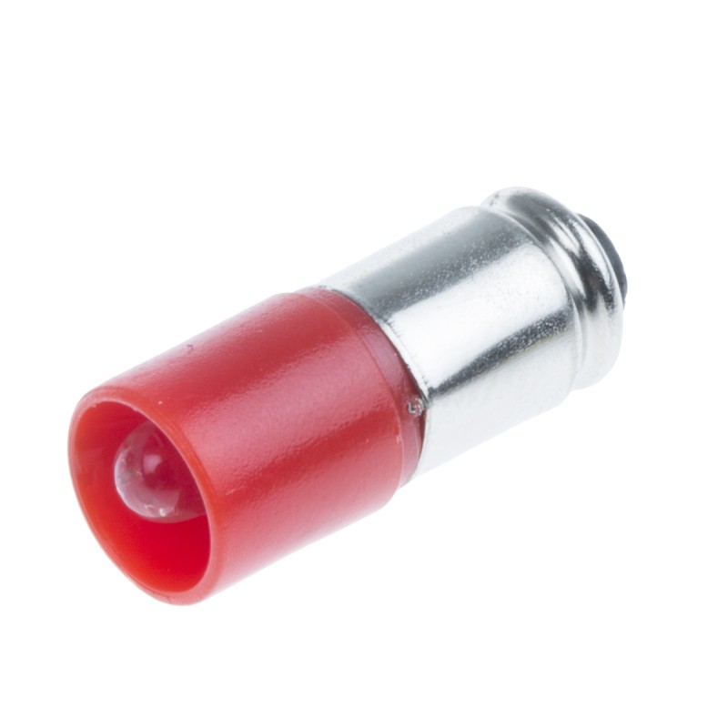 1 pcs - RS PRO Red LED Indicator Lamp, 12V ac/dc, Midget Groove Base, 6mm Diameter, 1750mcd