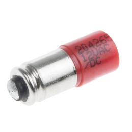1 pcs - RS PRO Red LED Indicator Lamp, 12V ac/dc, Midget Groove Base, 6mm Diameter, 1750mcd