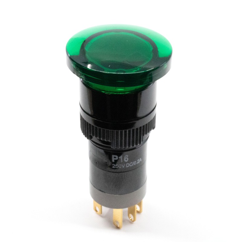 1 pcs : P16OAR1KGRNGRN - SWITCH PUSHBUTTON SPDT 8A 125V