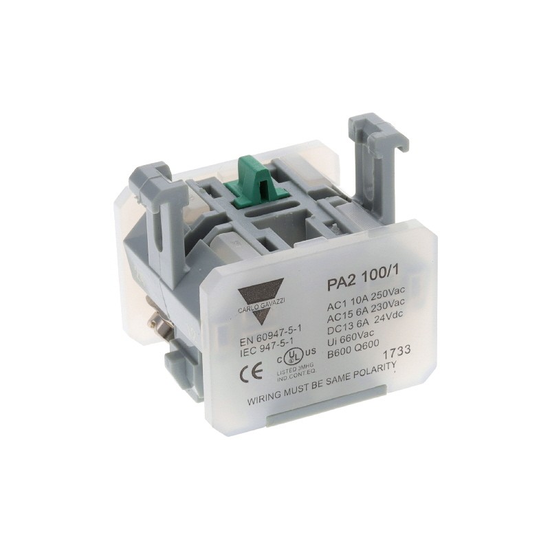 1 pcs : PA2100/1 - CONTACT BLOCK SPST-NO 10A 250V