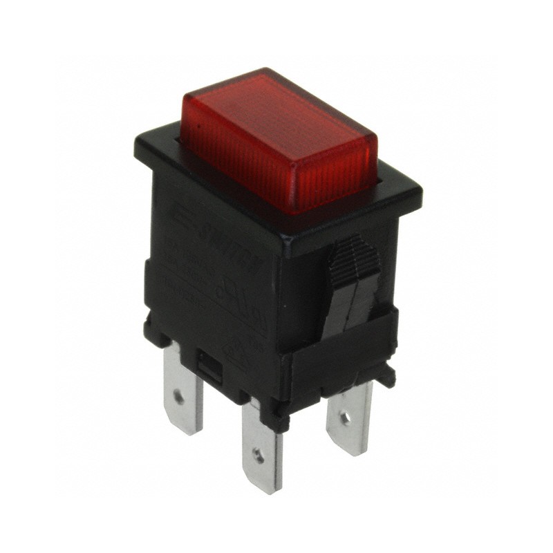 1 pcs : PB1973CBLKRILEF1 - SWITCH PUSH SPST 15A 250V