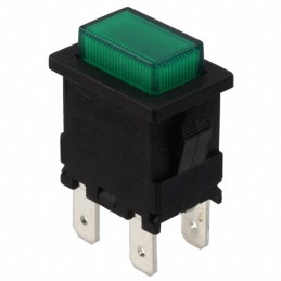 1 pcs : PB1973GBLKGILEF4 - SWITCH PUSHBUTTON DPST 15A 250V
