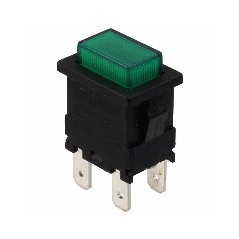 1 pcs : PB1973GBLKGILEF4 - SWITCH PUSHBUTTON DPST 15A 250V