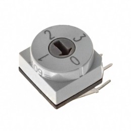 1 pcs : PT65121L508 - SWITCH ROTARY DIP SP4T 0.15A 24V