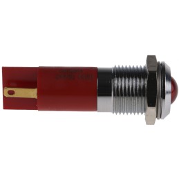 1 pcs - RS PRO Red Flashing LED Panel Mount Indicator, 24V dc, 14mm Mounting Hole Size, Solder Tab Termination
