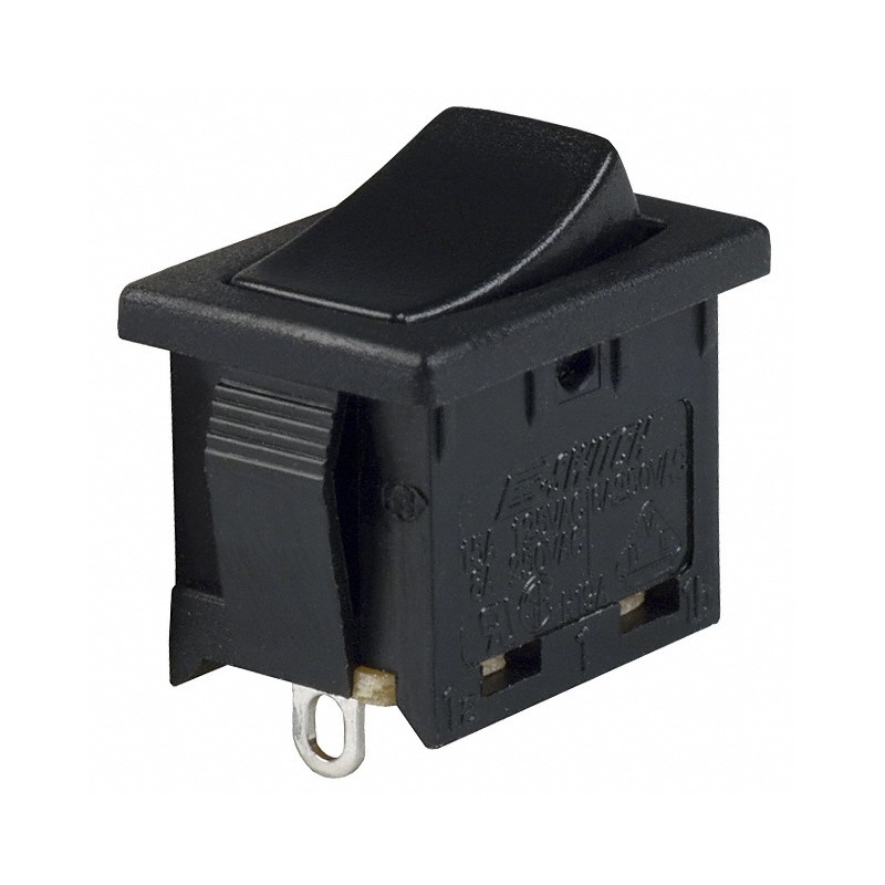 1 pcs : R1966ABLKBLKES - SWITCH ROCKER SPST 15A 125V