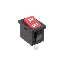 1 pcs : R1966ABLKREDIF - SWITCH ROCKER SPST 15A 125V