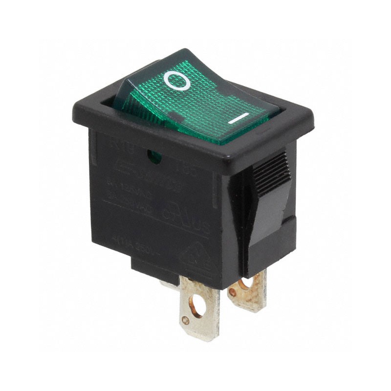 1 pcs : R1973ABLKGILGF3 - SWITCH ROCKER SPST 9A 125V