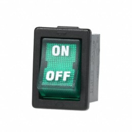 1 pcs : R1973BBLKGILIF2 - SWITCH ROCKER DPST 9A 125V