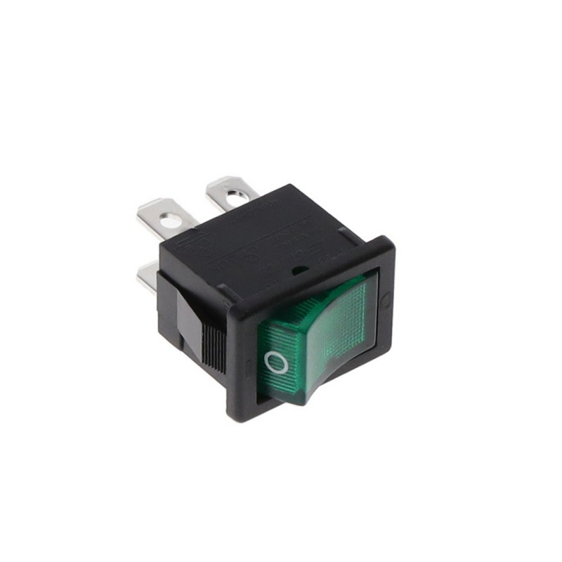 1 pcs : R1973BBLKGILKF1 - SWITCH ROCKER DPST 9A 125V