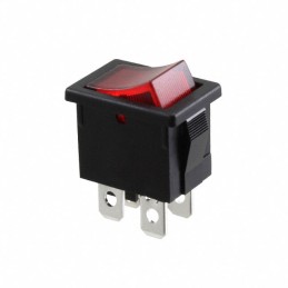 1 pcs : R1973BBLKRILEF4 - SWITCH ROCKER DPST 9A 125V