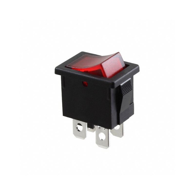 1 pcs : R1973BBLKRILEF4 - SWITCH ROCKER DPST 9A 125V