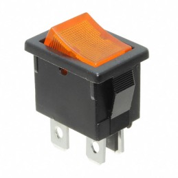 1 pcs : R1973BBLKYILEF3 - SWITCH ROCKER DPST 9A 125V