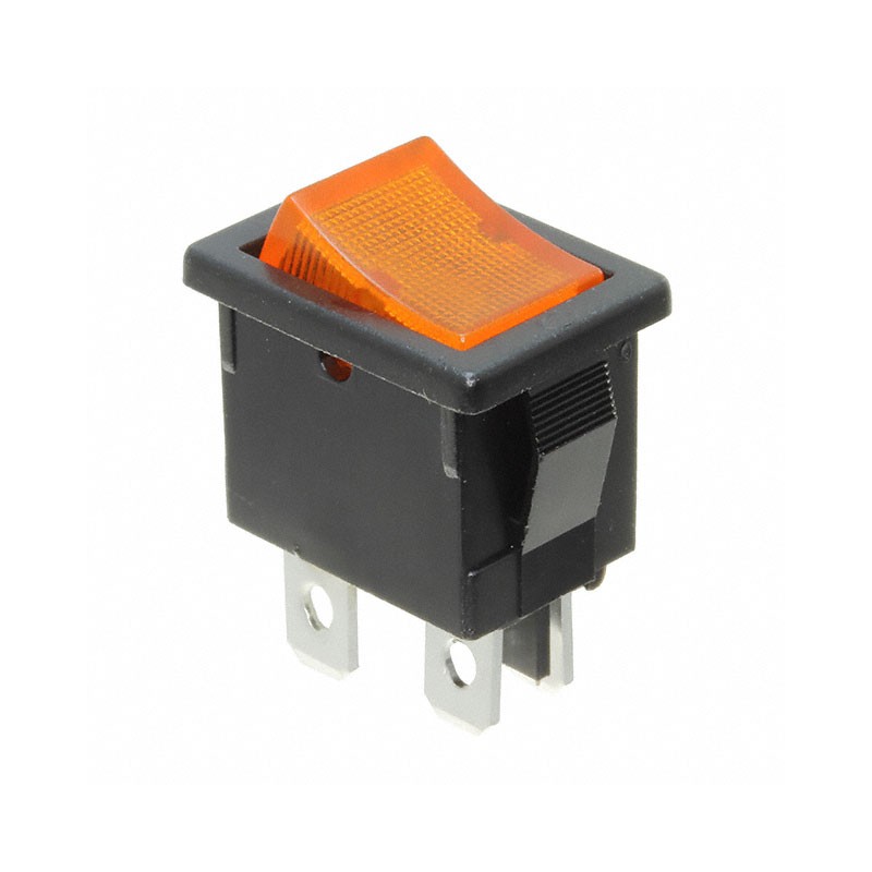 1 pcs : R1973BBLKYILEF3 - SWITCH ROCKER DPST 9A 125V