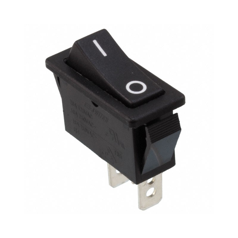 1 pcs : R4ABLKBLKFF0 - SWITCH ROCKER SPST 20A 125V