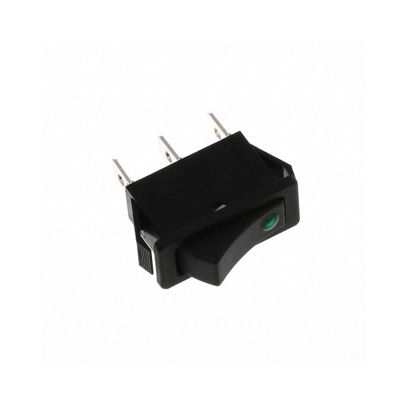 1 pcs : R4BBLKBLKGRNEF3 - SWITCH ROCKER SPST 20A 125V