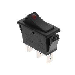 1 pcs : R4BBLKBLKREDEF4 - SWITCH ROCKER SPST 20A 125V