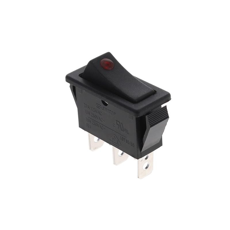 1 pcs : R4BBLKBLKREDEF4 - SWITCH ROCKER SPST 20A 125V