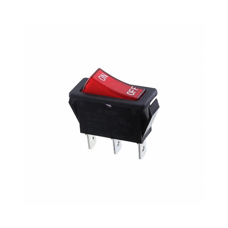 1 pcs : R4JBLKRILIF1 - SWITCH ROCKER SPST 20A 125V