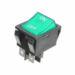 1 pcs : R5BBLKGRNIF2 - SWITCH ROCKER DPST 20A 125V
