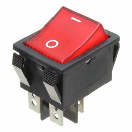 1 pcs : R5BBLKREDGF2 - SWITCH ROCKER DPST 20A 125V
