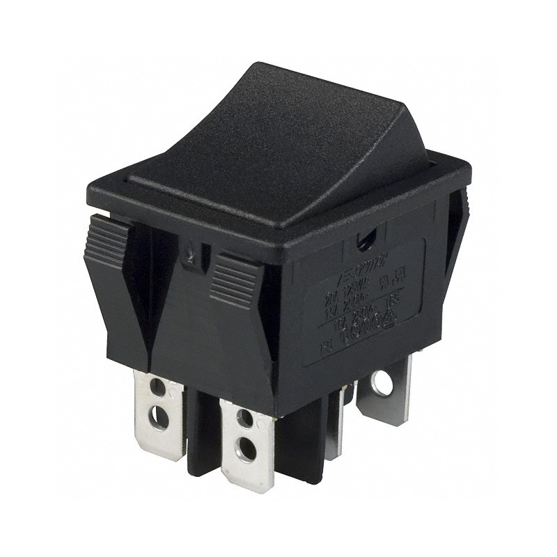 1 pcs : R5CBLKBLKEF0 - SWITCH ROCKER DPDT 20A 125V