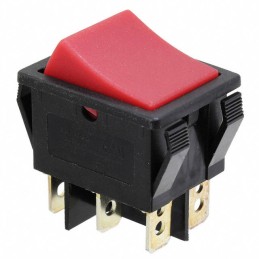 1 pcs : R5CBLKREDEF0 - SWITCH ROCKER DPDT 20A 125V