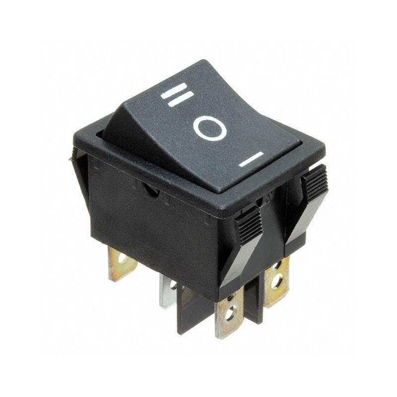 1 pcs : R5DBLKBLKBF0 - SWITCH ROCKER DPDT 15A 125V