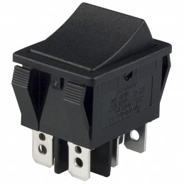 1 pcs : R5DBLKBLKEF0 - SWITCH ROCKER DPDT 15A 125V