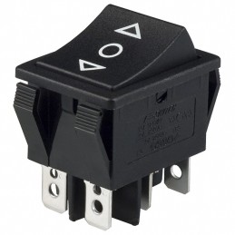 1 pcs : R5DBLKBLKHF0 - SWITCH ROCKER DPDT 15A 125V