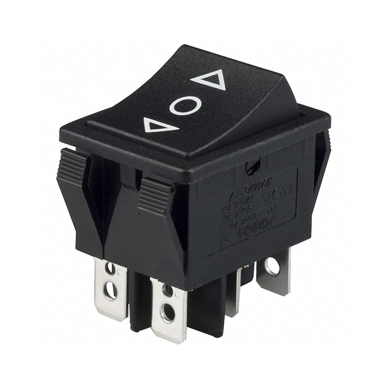 1 pcs : R5DBLKBLKHF0 - SWITCH ROCKER DPDT 15A 125V