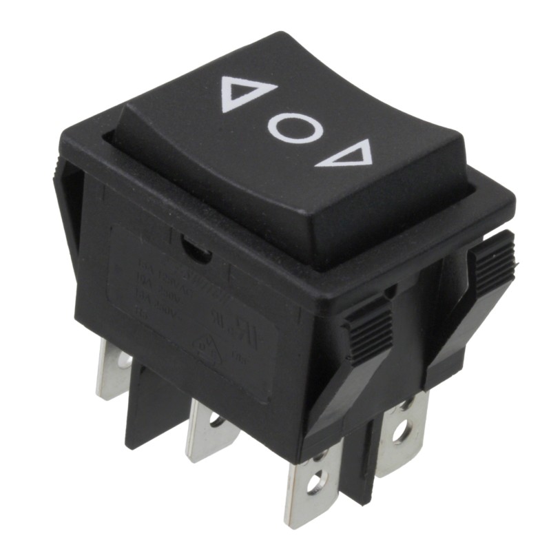 1 pcs : R5GBLKBLKHF0 - SWITCH ROCKER DPDT 15A 125V