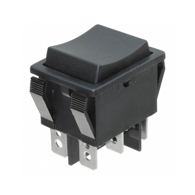 1 pcs : R5IBLKBLKEF0 - SWITCH ROCKER DPDT 15A 125V