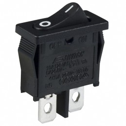 1 pcs : R6ABLKBLKFF - SWITCH ROCKER SPST 10A 125V